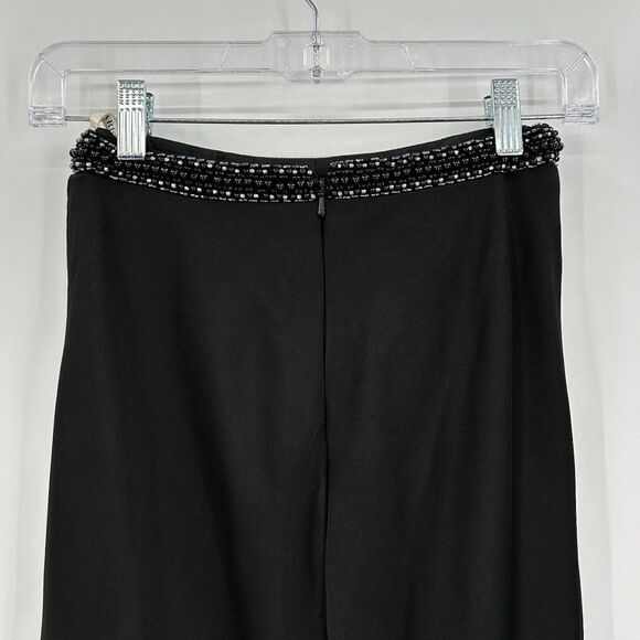 MON CHERI Paris Black Beaded High Waist Very Long Maxi Skirt With Train Size 0 - Picture 5 of 6